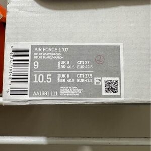 Nike Air Force 1 '07 Beige and Brown Sneakers